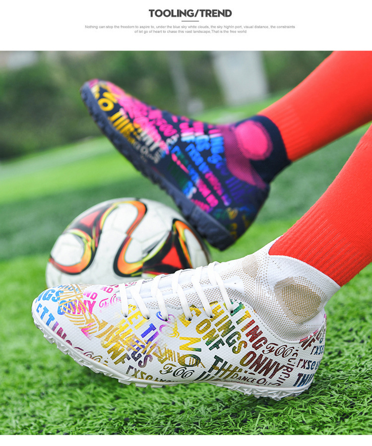 High Top Soccer Boots For Youth Competitive Training And Turf Play_voghion.com