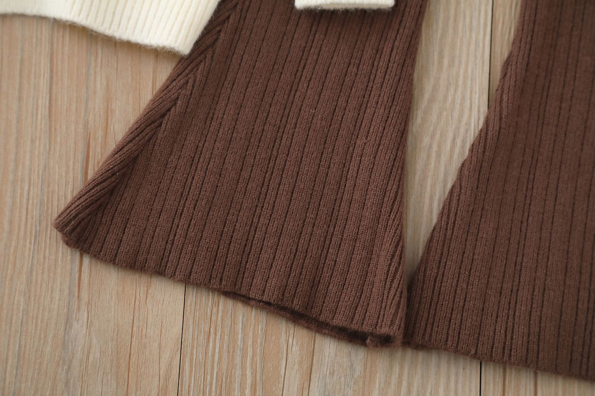 Tüdrukute kootud kaheosaline kampsun 2024 sügis/talv uus naiste aarete pükste komplekt_voghion.com