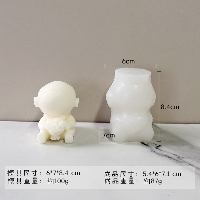 Jiahuimei Luna astronauta cubo de hielo molde DIY dibujos animados mini astronauta aromaterapia vela silicona abrasivo herramienta