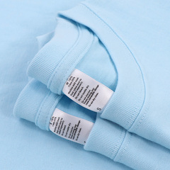 270 summer Japanese style blue sky blue baby blue short-sleeved T-shirt for men and women soft milk blue baby loose cotton top