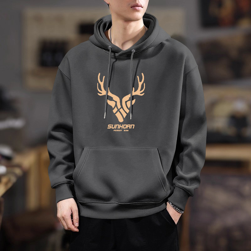 Meicha suéter hombre primavera y otoño nuevo abrigo pesado engrosado marca de moda suelta gran chaqueta casualizada con sombrero