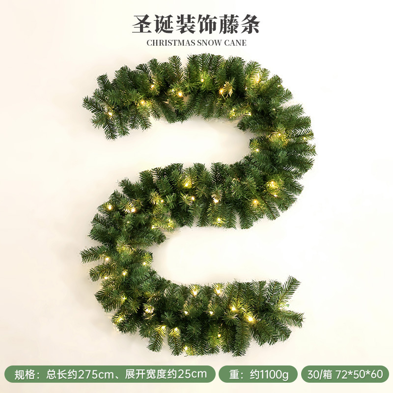 Simulación transfronteriza decoración navideña ratán aguja de pino fruta de pino decoración navideña decoración de pared diseño de atmósfera simulación ratán navideño