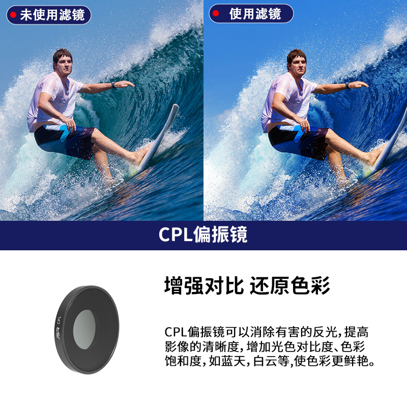 Para DJI Action4/5Pro Instalación de rosca universal Accesorios de cámara deportiva DJI Filtro