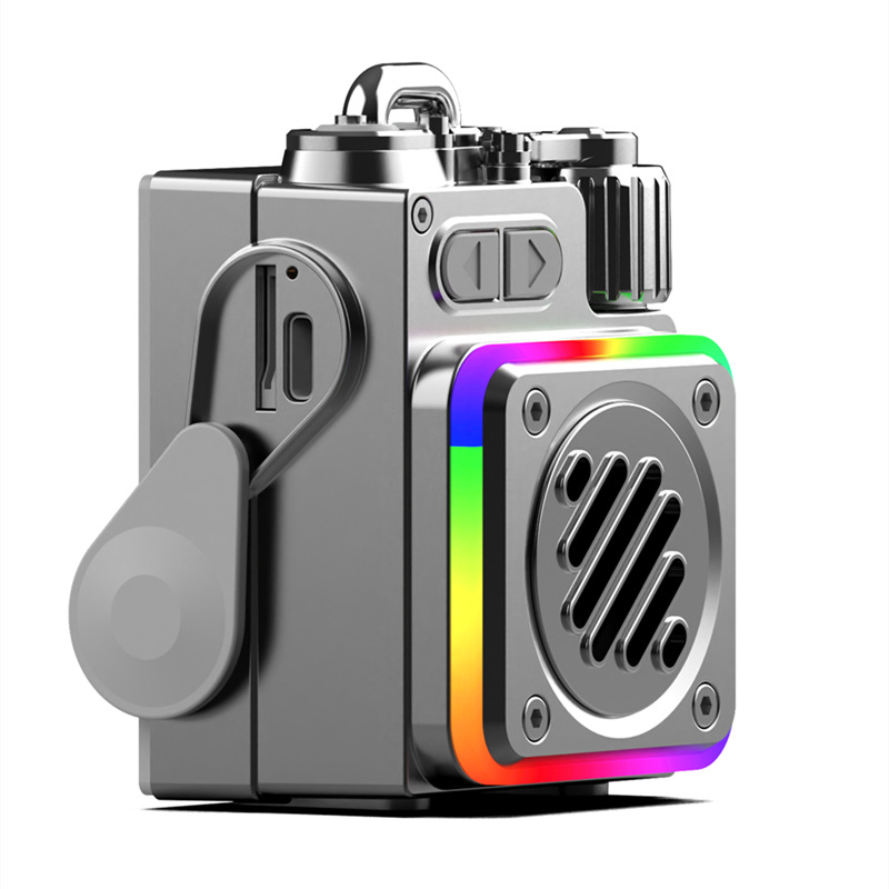 Altavoz Bluetooth metálico con pantalla, subwoofer, mini portátil, regalo de San Valentín para novio, regalo de cumpleaños.