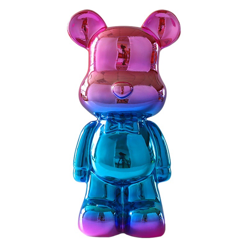 電気メッキされたクマの置物、モダンなリビングルーム、ワインキャビネット、テレビキャビネットの装飾品、貯金箱、取り外し可能、モダンでシンプル