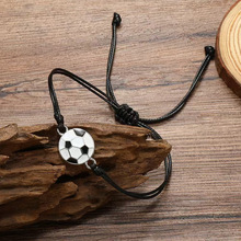 跨境热卖款滴油足球篮球编织手链蜡线篮球足球球队球迷派对礼物手