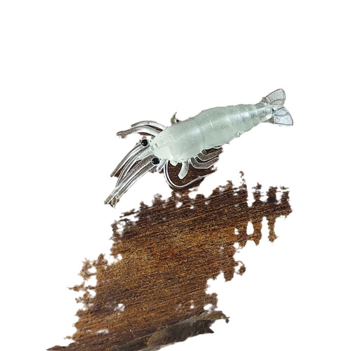 Lure Hooked Glow-in-the-Dark Small Shrimp 4cm 1.3g Soft Bait Submerged Fake Shrimp Sea Fishing Cross-border Wholesale