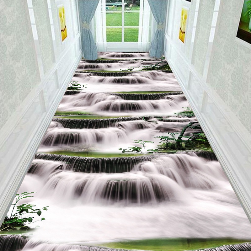 Alfombra 3D hogar sala de estar dormitorio completo pared pasillo corte alfombra cocina antideslizante puerta mat