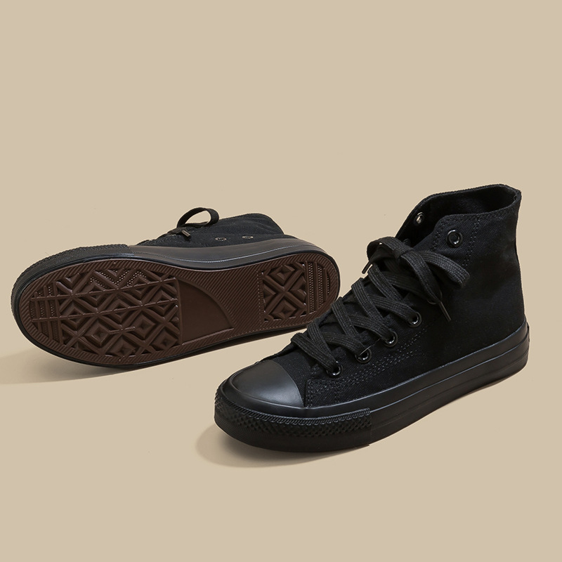 Retro clásico de la década de 1970 tres veces vulcanizado aceite brillante zapatos de lona de alto perfil para hombres y mujeres parejas de zapatos de skate de estudiantes versátiles