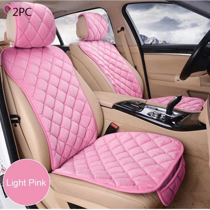 Car seat cushion for winter warmth, slim waist design, single seat rear + backrest, universal plush seat pad for winter, available for wholesale