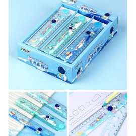 多功能折叠尺30cm可爱折尺直尺小学生塑料彩色几何绘图工具刻度尺