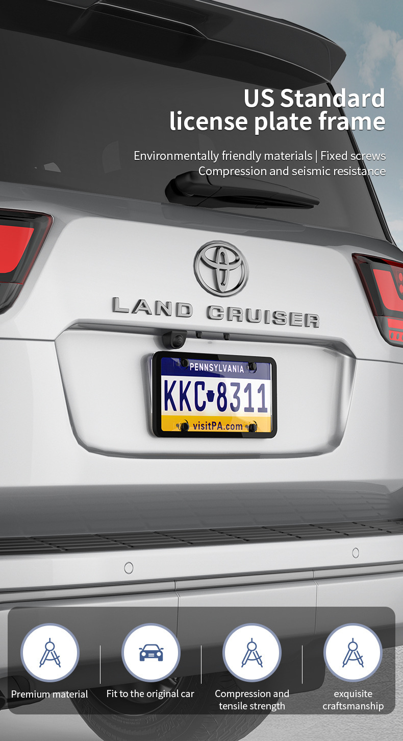 American-Style License Plate Cover, Car License Plate Frame, License Plate Holder, Cross-Border License Plate Cover, Plastic