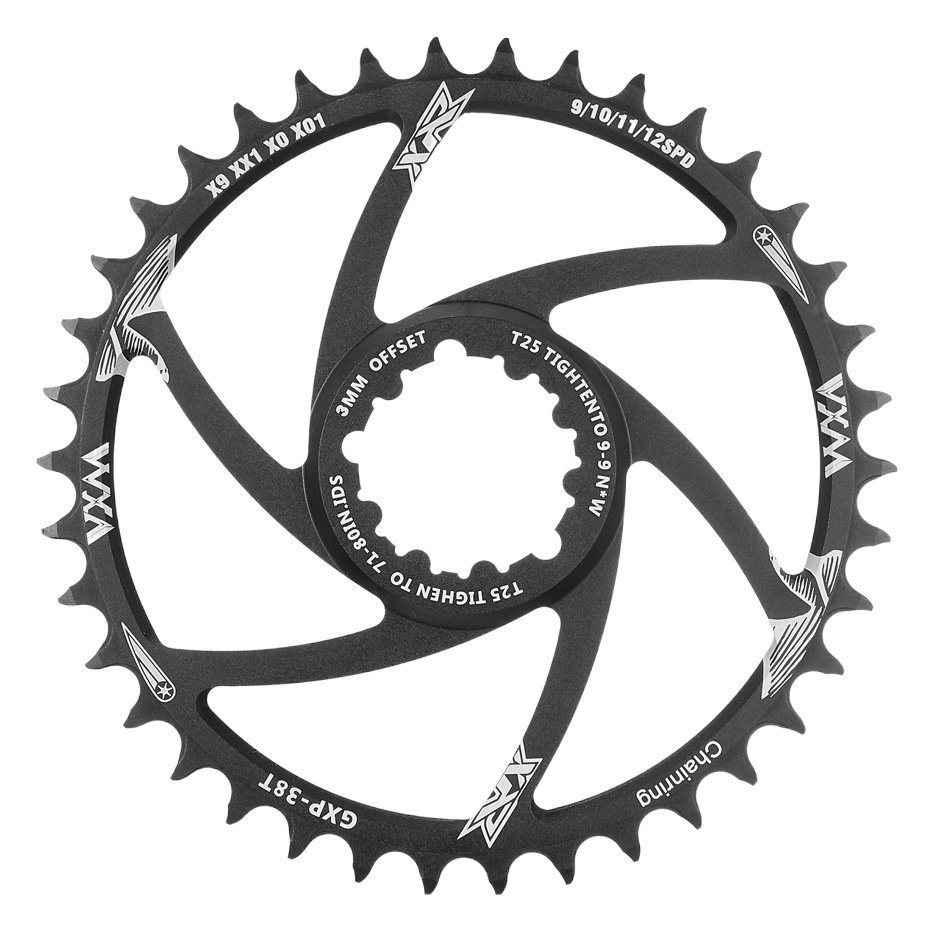 VXM dientes positivos y negativos integrados disco montado directo offset 3 grados velocidad única X9 XO XX1GXP Placa de diente