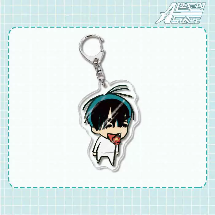 Acrylic keychain (Alien Stage) Mizi Sua, double‑sided 6 cm, metal ring & clasp
