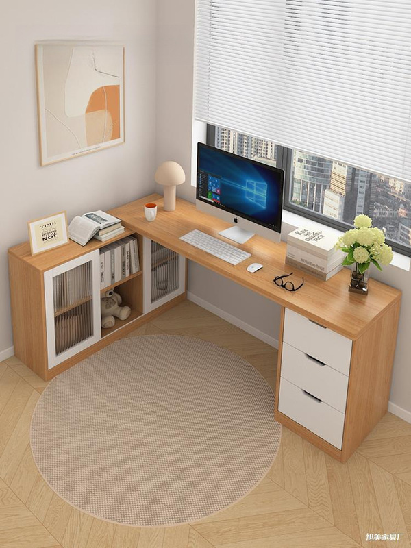 Modern Simple Desk, Drawer, Cabinet, Corner Computer Desk, Home Writing Desk, Nordic Corner