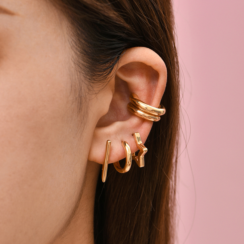 7g Weight Alloy Ear Needle Material Earrings Classification 1 Pair Quantity Casual, Street Occasion Alloy Material Pentagram, Geometric, Heart Shape Pattern All Seasons Season Unisex Gender Polished Finish Plating Design Casual, Commute Style 1 Pair Casual Commute Pentagram Geometric Heart Shape Plating Alloy Earrings 7