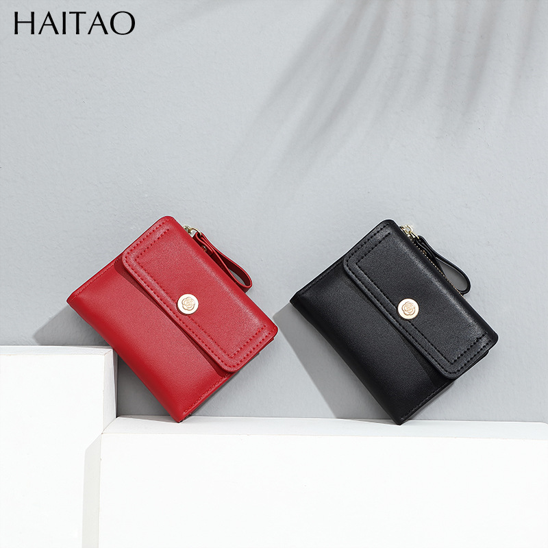 Nueva billetera de mujer corta bolsa de tarjetas de color sólido2024 mujeres de alto nivel sentido transfronterizo cremallera fuente de bolso de cambio fabricantes
