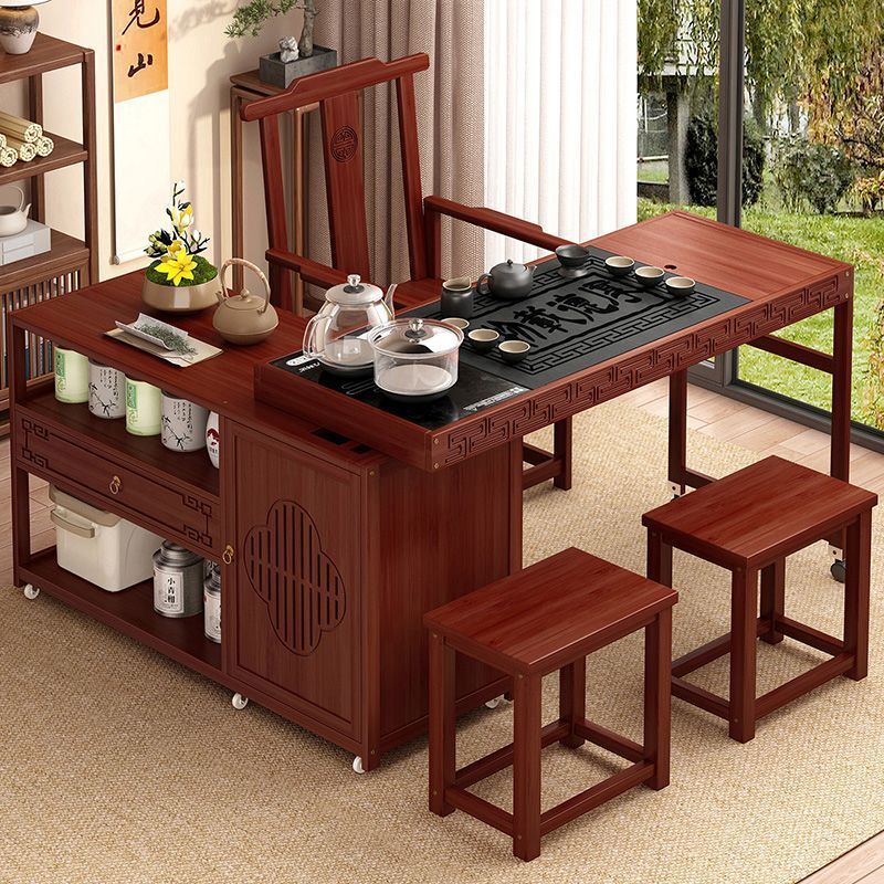 Mobile Rotating Tea Table Household Small Tea Table Kettle Integrated Balcony Tea Table and Chair Combination Tea Set Tea Table