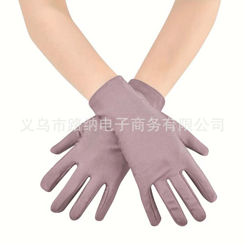21氨纶手套夏季防晒舞会装饰透气服装拍摄写真道具简约短款手套|undefined