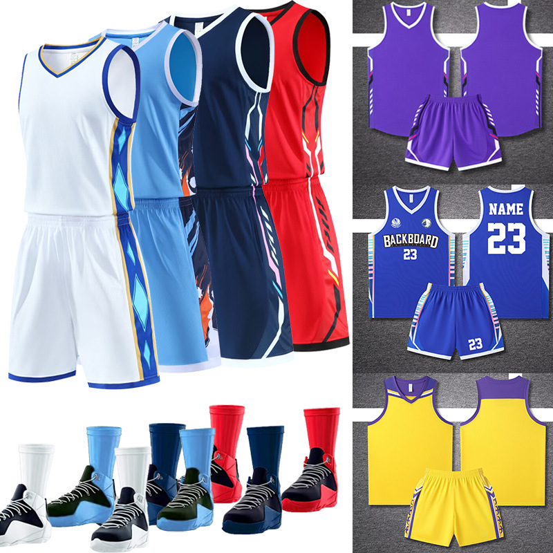New American Basketball Uniforms, Sports Suits, Men's Game Uniforms, Children's Training Uniforms, Team Custom Jerseys, Quick-Drying Women's Uniforms