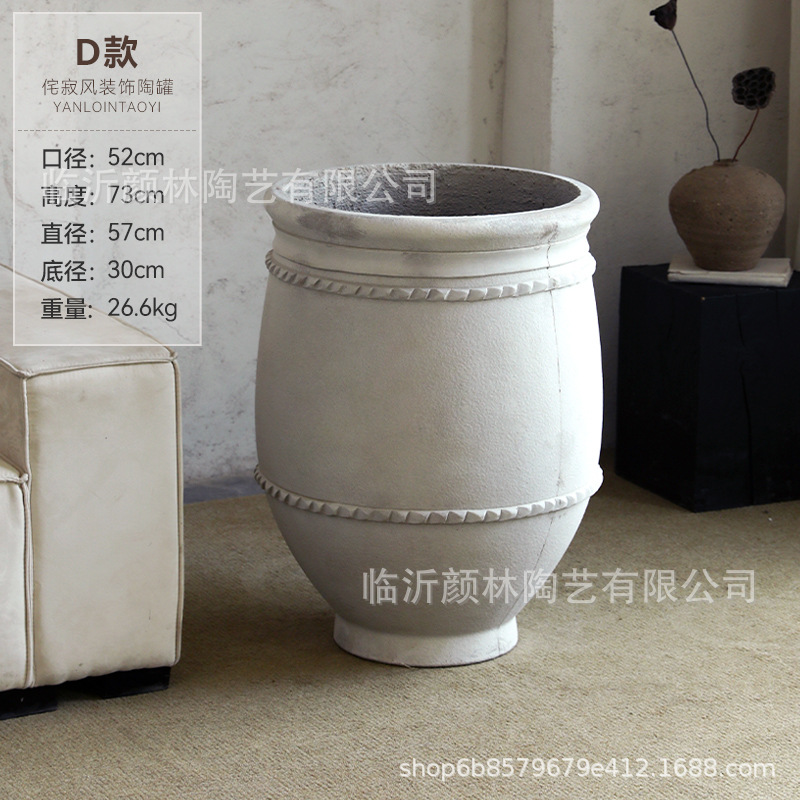 Blanco hecho viejo cemento gran combinación de suelo de alto estilo paisaje de maceta grande decoración del hogar maceta de comercio exterior