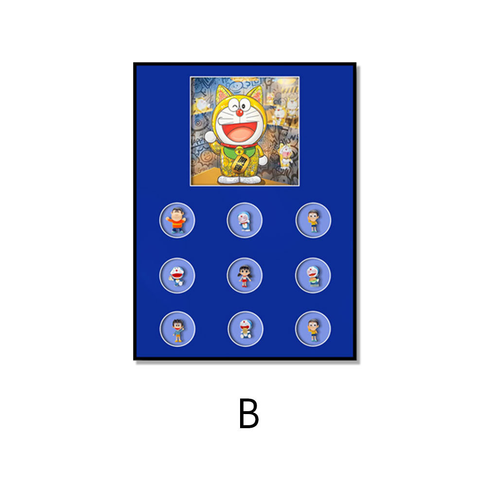 Pato Donald dibujos animados Dibujos Animados hechos a mano Doraemon pintura real habitación de los niños dormitorio cabecera Mickey Mouse círculo colgando pintura