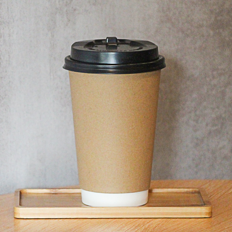 一次性带盖加厚咖啡杯家用牛皮纸杯子奶茶热饮打包杯外带商用|undefined