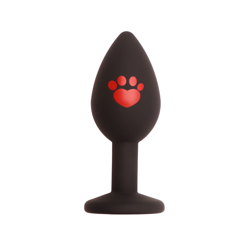 Cat Paw Silicone Anal Plug with Rhinestones, Pink Beginner-Friendly Training Toy — detail image 16
