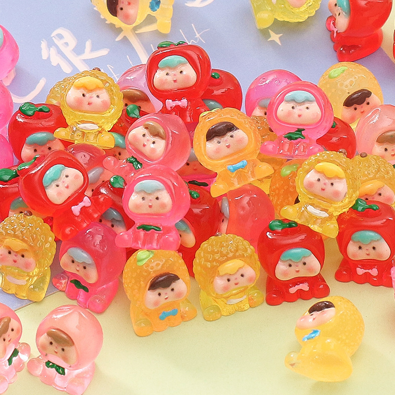 Mini Stereo Cute Fruit Villain Trendy DIY Desktop Car Egg Ornament Kidsren's Gift Keychain