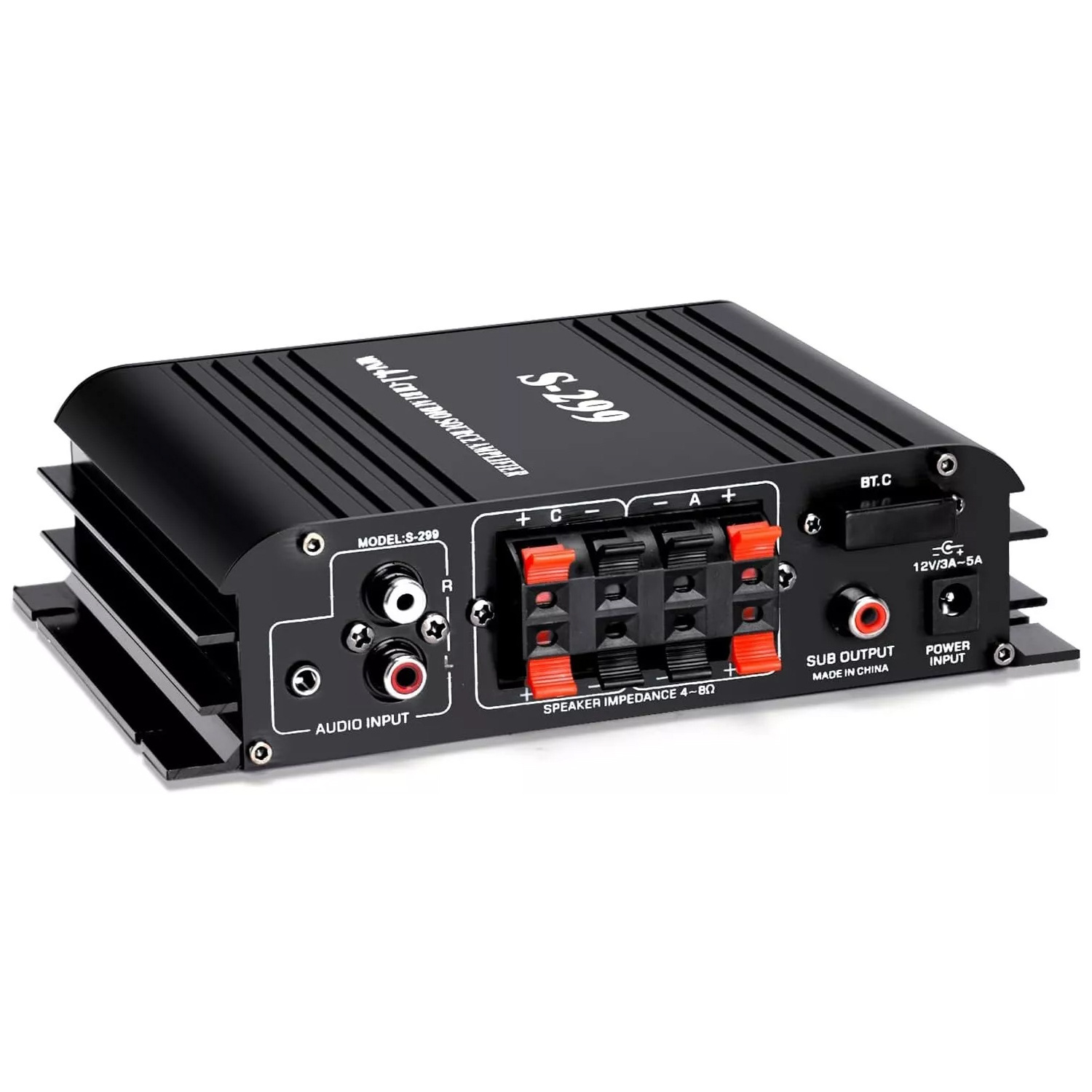 US Standard 4.1 Channel Home and Car Amplifier with Bluetooth, USB, Card Slot, and Subwoofer S299