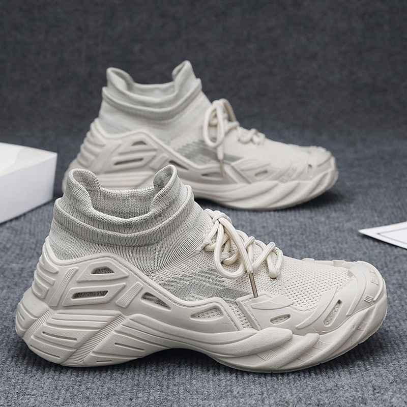 En nombre de los calcetines, zapatos de tejido volador casuales de verano para hombres, estudiantes jóvenes, 2025, nuevos zapatos deportivos transpirables de verano, de moda