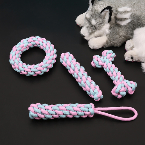 Factory Cotton Rope Teething Dog Toy Vent Bite Resistant Toy Knot Pet Cotton Rope Toy Set Pet Toy
