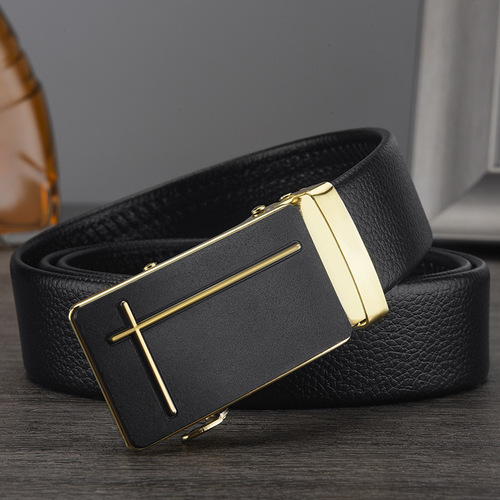 Men's belt men's automatic buckle belt business simple men's belt men's belt wholesale