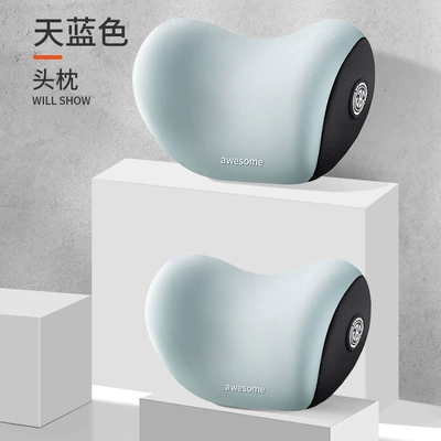 Headrest car aviation grade neck - sky-blue-1-pair-of-headrests