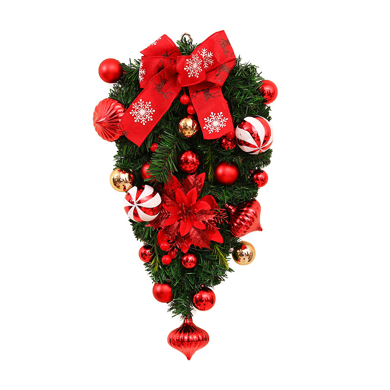 Decoraciones navideñas transfronterizas creativas guirnaldas navideñas puertas colgantes de caña ventanas atmósfera diseño de colgantes navideños