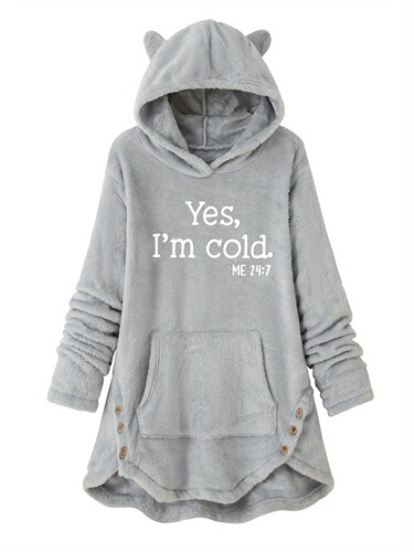 Women's Fashion Hoodie Soft Double Sided Flannel Cozy