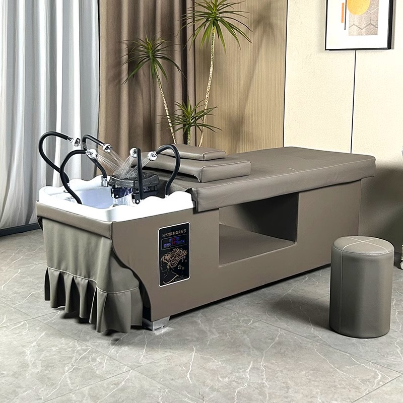 Fábrica de múltiples cabezales de circulación de agua tratamiento de la cabeza champú cama peluquería salón de belleza tailandés cama de madera maciza