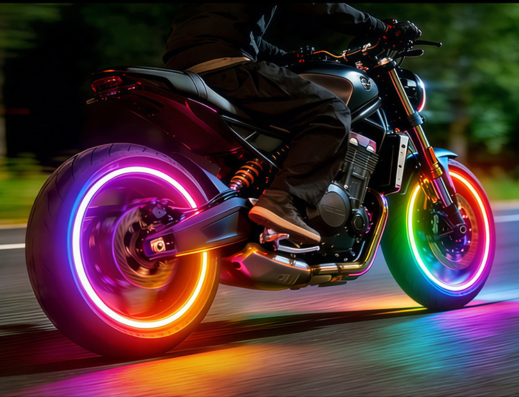 Universal Car Wheel Tire Valve Light, Motorcycle Electric Vehicle Modified Atmosphere Colorful Light, Night Glow Flashing Tire Light