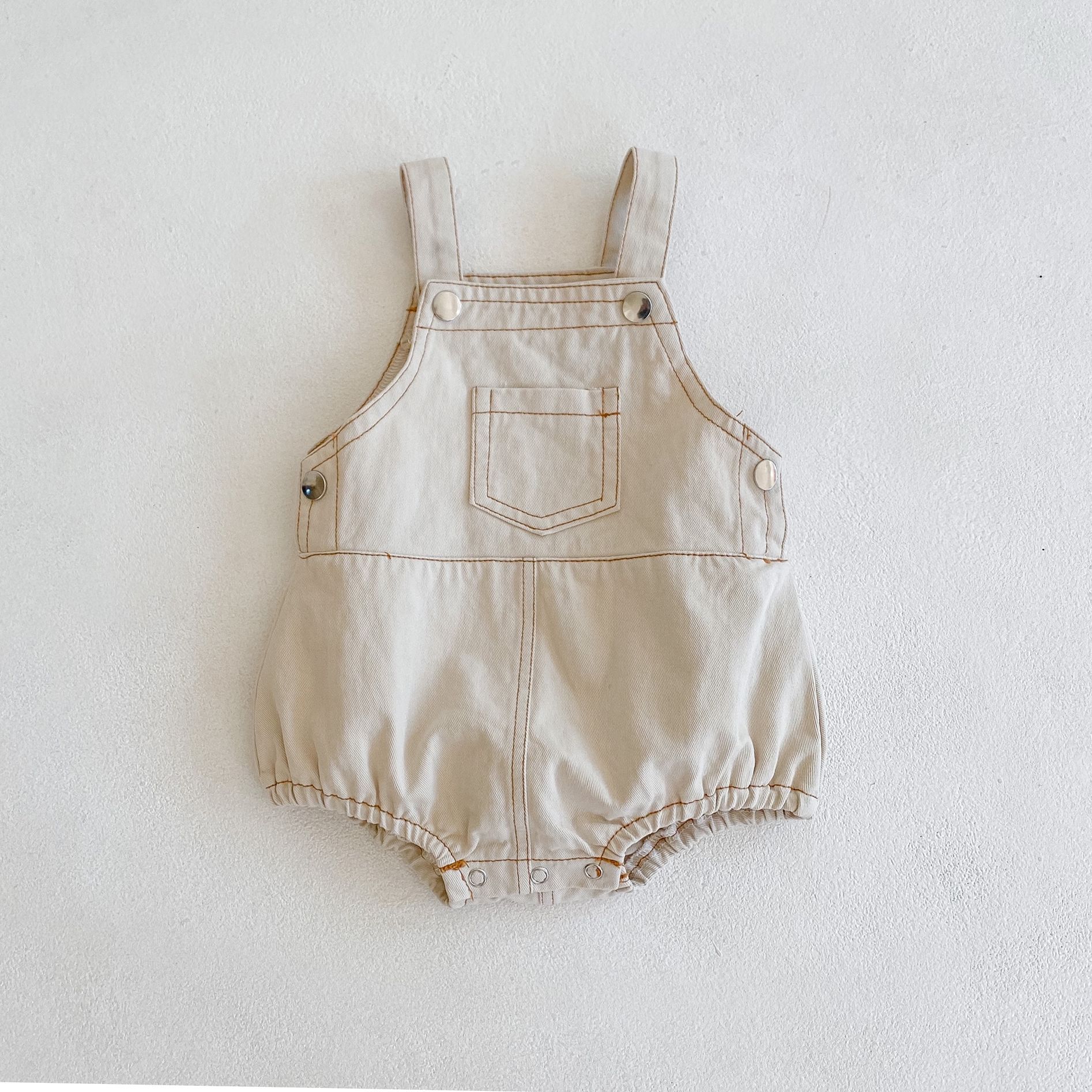 2024 Printemps Été Bébé Garçons et Filles Bretelles Cowboy, Sacs, Vêtements Plats, Combinaison En Coton 0-2 Ans, Vêtements Crawler_voghion.com