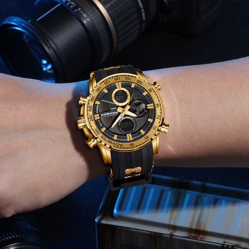 Cross-border wholesale fashion dual display quartz sports high school student watch for men trendy large dial student domestic wrist watch