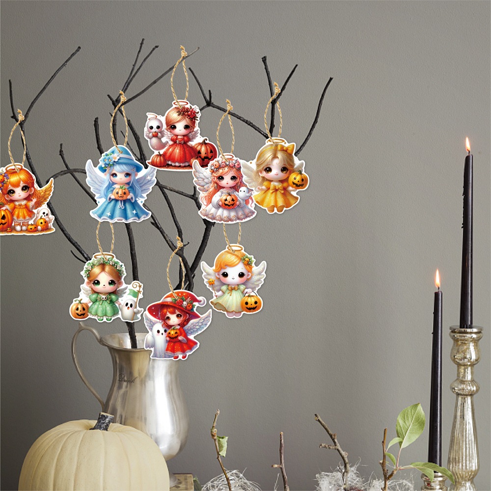 Nuevo colgante de decoración de Halloween colgante de calabaza de ángel colgante de decoración de embalaje de regalo de fiesta de Halloween
