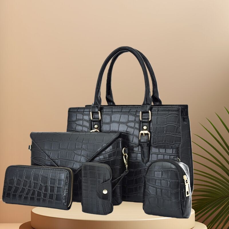 New Style Women's Stone-Patterned Long Wallet, Five-Piece Set for Foreign Trade and Cross-Border Sales, Handbag, Shoulder Bag, Crossbody Bag Wholesale New Style Women's Stone-Patterned Long Wallet, Five-Piece Set for Foreign Trade and Cross-Border Sales, Handbag, Shoulder Bag, Crossbody Bag Wholesale