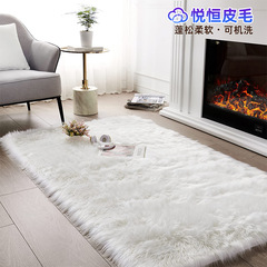 跨境方形仿羊毛地毯客厅耐脏毛绒加厚可机洗沙发家用床边地毯卧室