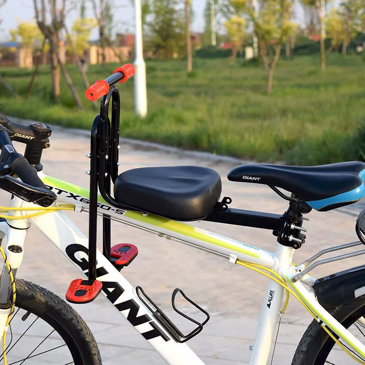Children's mountain bike accessory — additional child seat with armrest, folding pedals, handrail options