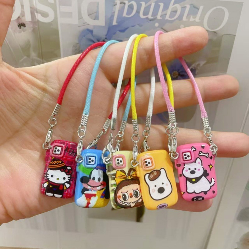 娃屋dollhouse迷你卡通动物图案手机壳挂件模型创意挂脖公仔挂饰
