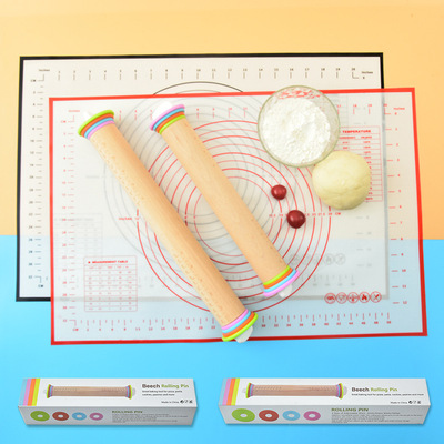 baking flour suit Stainless steel adjust rolling pin Graduation silica gel flour