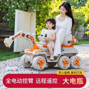 Children's Excavator Oversized Toy Car, Ride-On Toy for Boys, Remote Control Electric Excavator Construction Vehicle for Boys and Girls