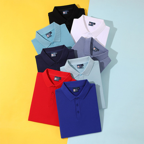 Customized Advertorial Workwear Short-Sleeve Polo Shirts with Cotton Fabric from Xinjiang, Trousers, and Class Uniforms with Logo Printing for Cultural Significance
