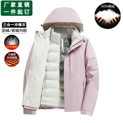 新国標ダウン突撃服男女モデル防水防風グラフェン三合一取り外し可能二点セットカスタムLG