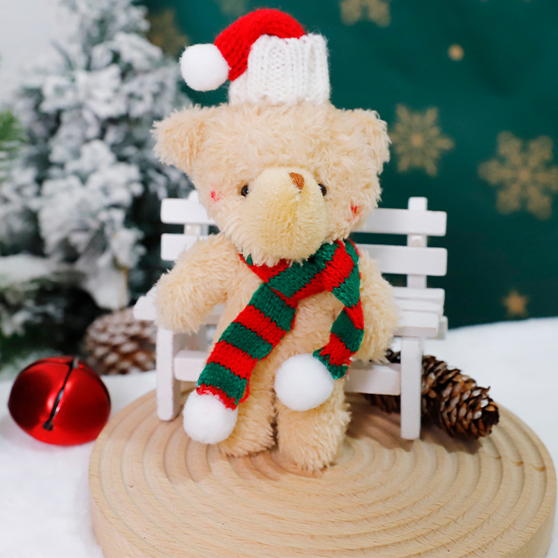 Navidad bib de peluche osos muñecos DIY hechos a mano materiales de embalaje ramo de flores de decoración de manzana de Nochebuena flores